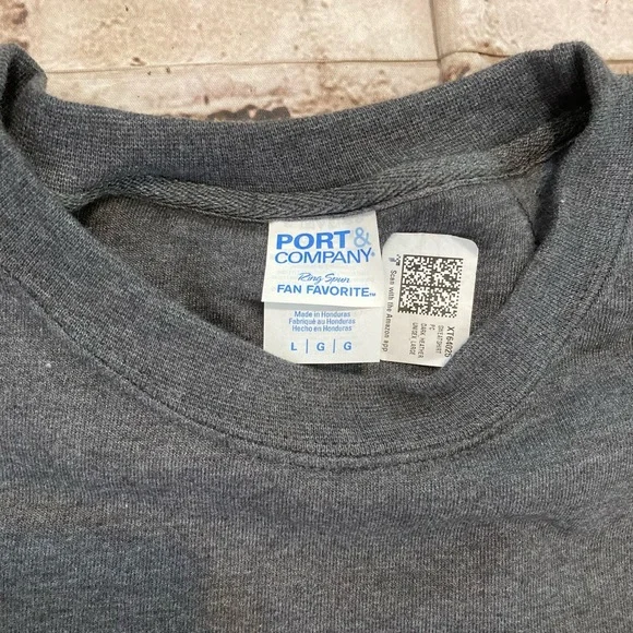 NWT Port & company USS Carl Vinson CVN-19 veteran gray fleece unisex sweater L. - Picture 6 of 9